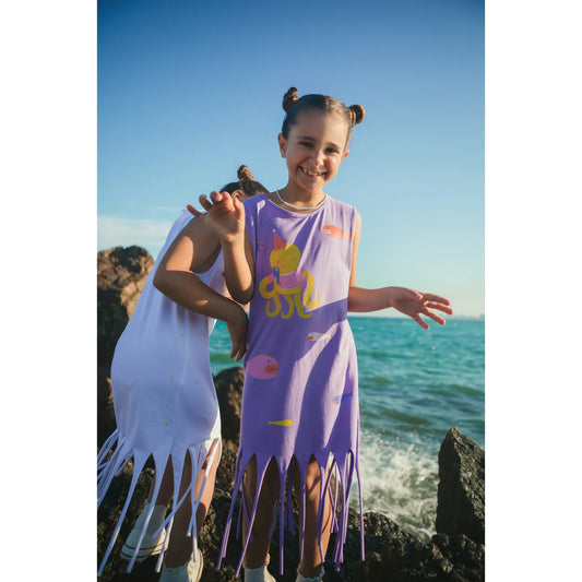Cotton Fringe Dress | Purple Friends