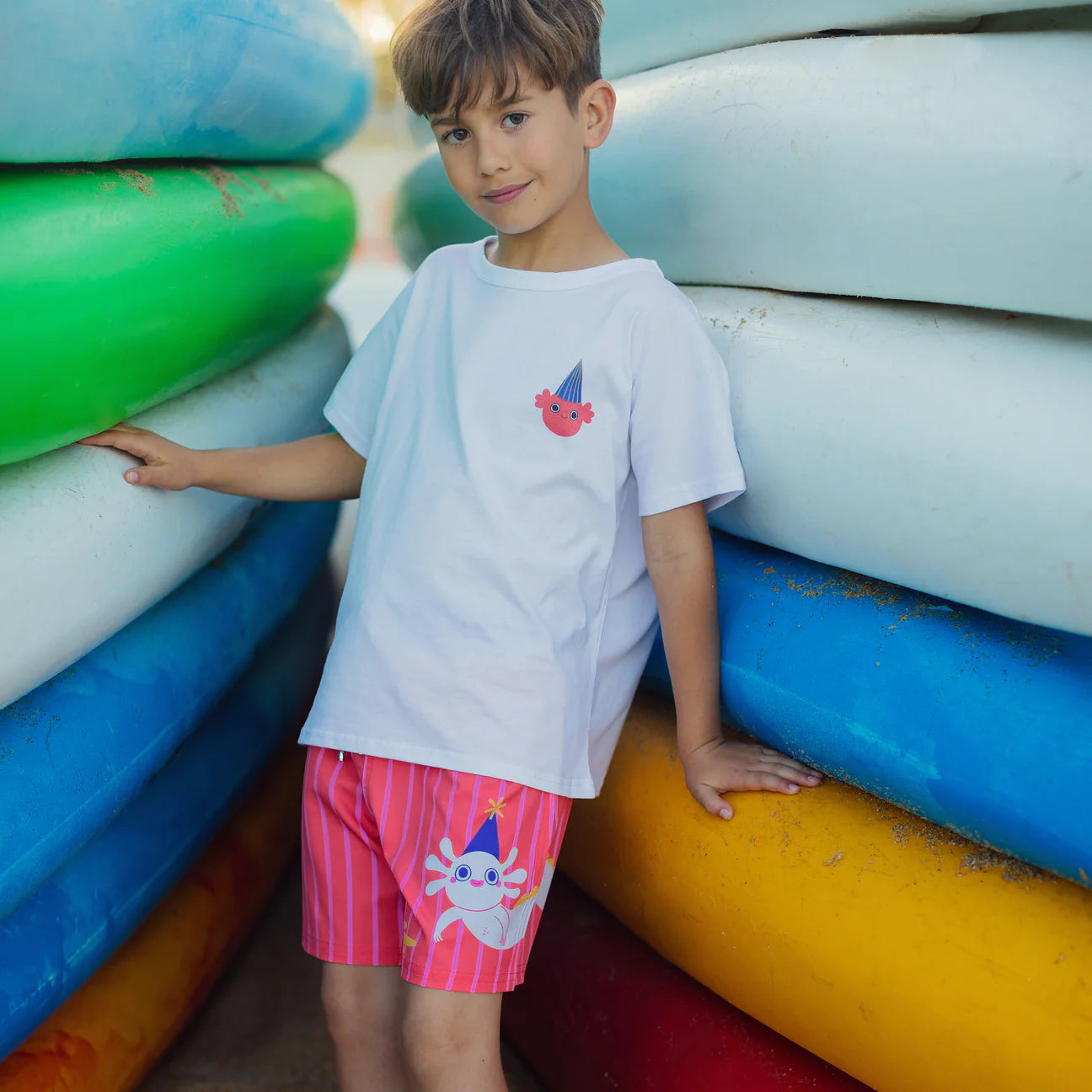 Magic Dragon Swim Shorts | Redish Orange