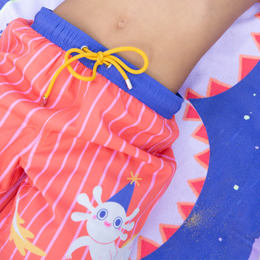 Magic Dragon Swim Shorts | Redish Orange