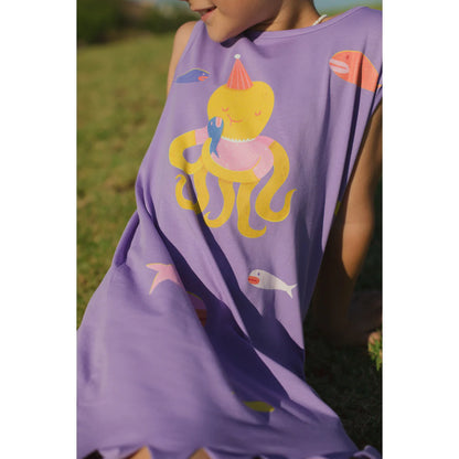 Cotton Fringe Dress | Purple Friends