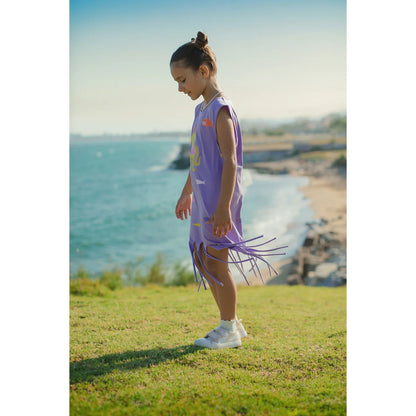 Cotton Fringe Dress | Purple Friends