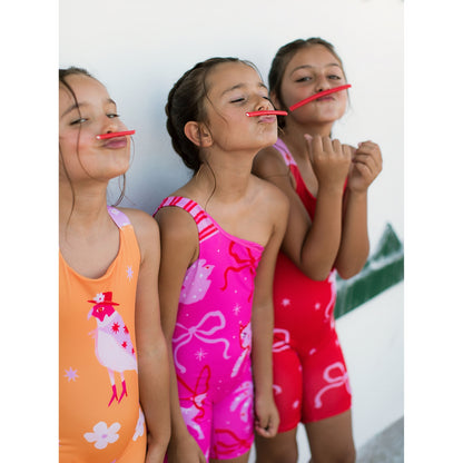 Vibrant Red Camel Swimsuit
