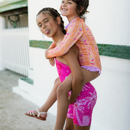 Pink One Shoulder Cool Leopard Swimsuit