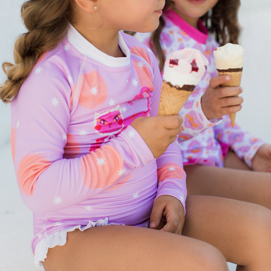 Ruffle Cool Kitty Swimsuit | Dusty Purple