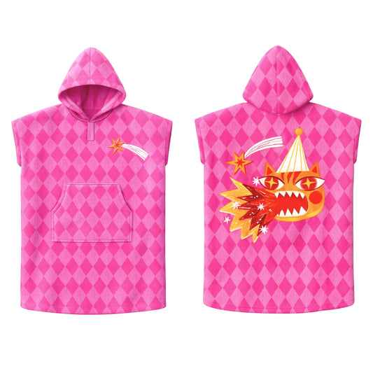 Fire Vibe Pink Kitty Poncho (Microfiber)