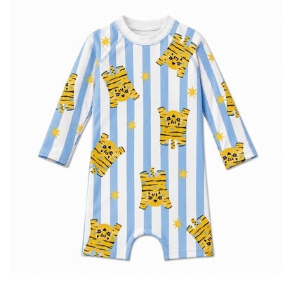 Light blue checkered Leopard Swimsuit