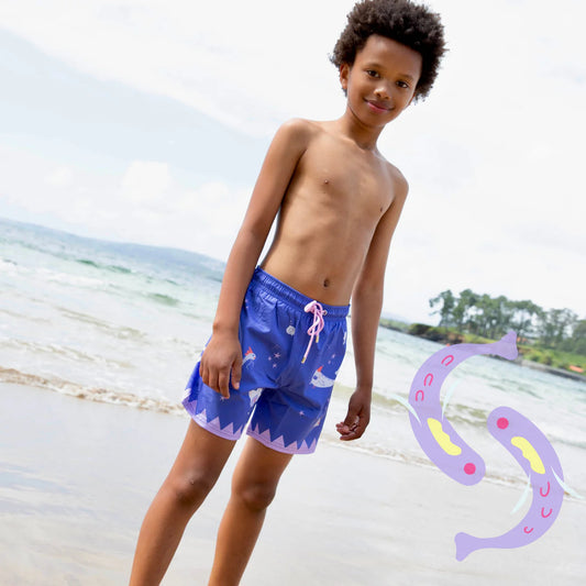 Party Creatures Swim Shorts | Purple Blue