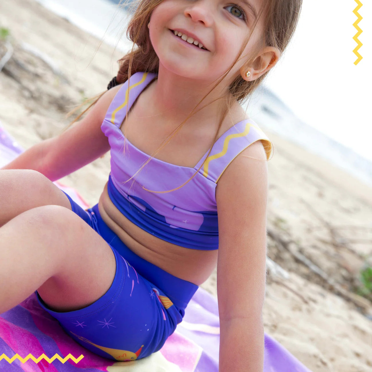 Tankini Swimsuit | Under The Waves Purple Blue