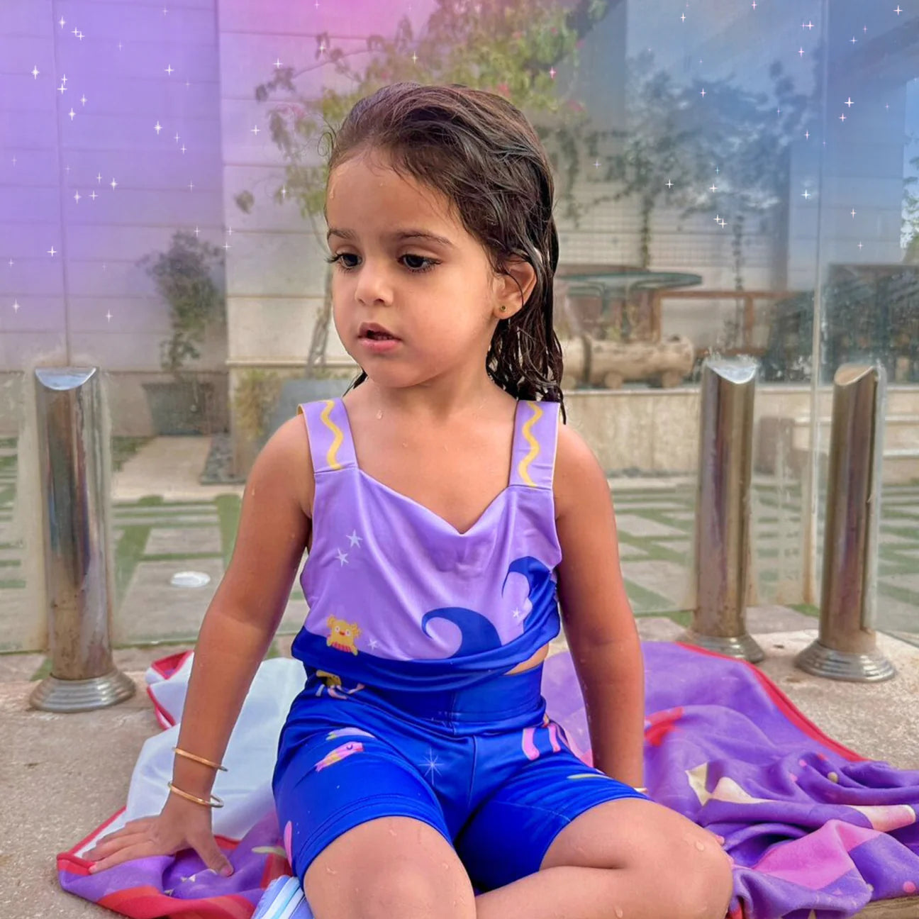 Tankini Swimsuit | Under The Waves Purple Blue