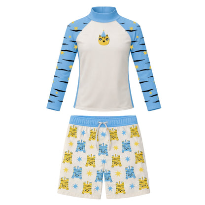 Light blue Arabian Leopard Rashgaurd + Shorts