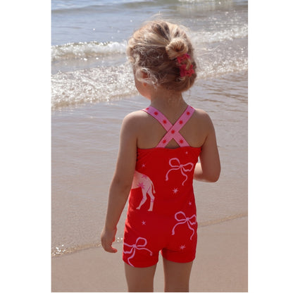 Vibrant Red Camel Swimsuit