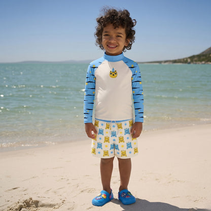 Light blue Arabian Leopard Rashgaurd + Shorts