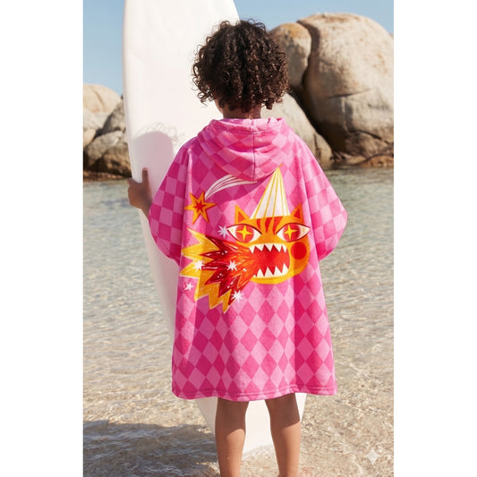 Fire Vibe Pink Kitty Poncho (Microfiber)