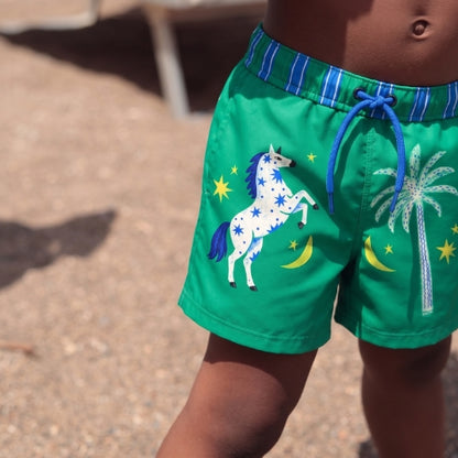 Arabian Horse Green Swimshorts